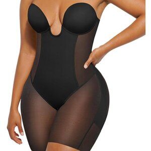 Strapless Shapewear Deep Plunge Corset Tummy Control Backless Bodysuit for Women